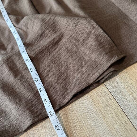 Who What Wear Collection Sabrina Textured Wrap Midi Dress Brown S - Picture 10 of 10